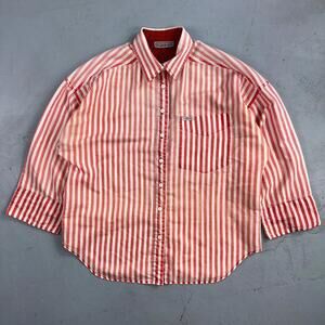 Cabrais Button Up Shirt Womens XL Multicolor Long Sleeve Collared Striped 90s